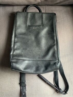 Matt and Nat Black Leather Backpack